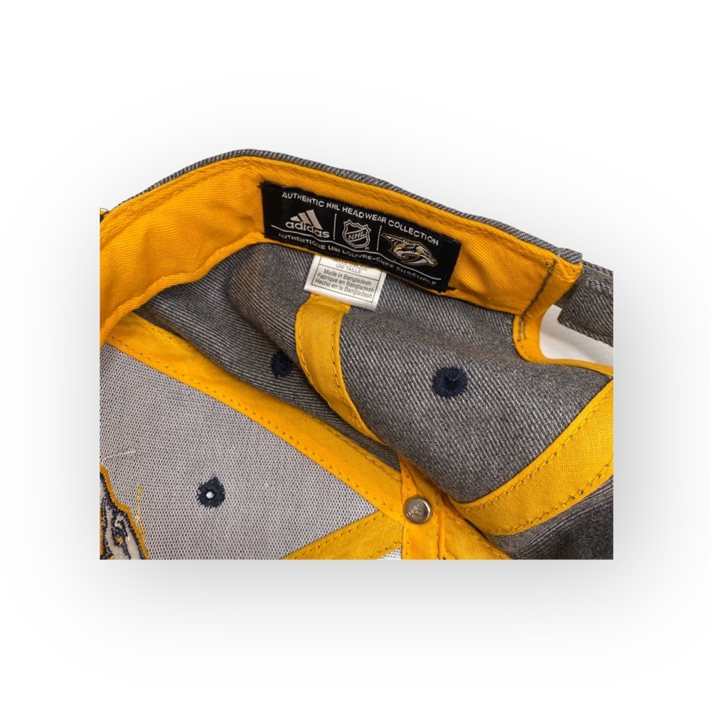 new Adidas ★ Nashville Predators NHL Baseball Cap Hat ★ Yellow Heather Grey ★ OS - Picture 8 of 16